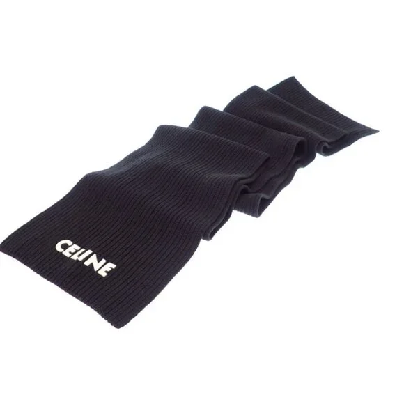 Celine Knit Scarf Wool Black - Picture 3 of 11
